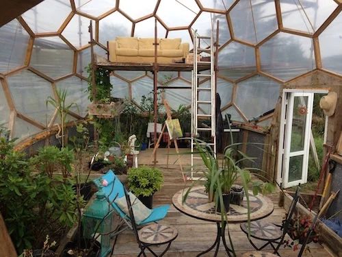 Finished dome interior used as a greenhouse
